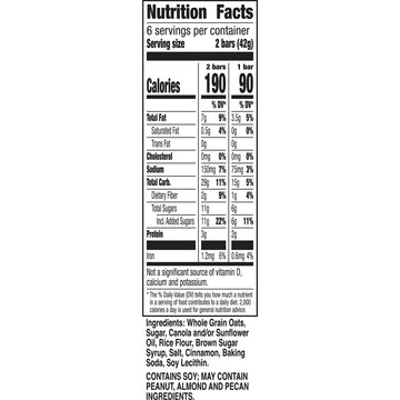 Nature Valley Granola Bars Crunchy, Cinnamon, 8.94 oz