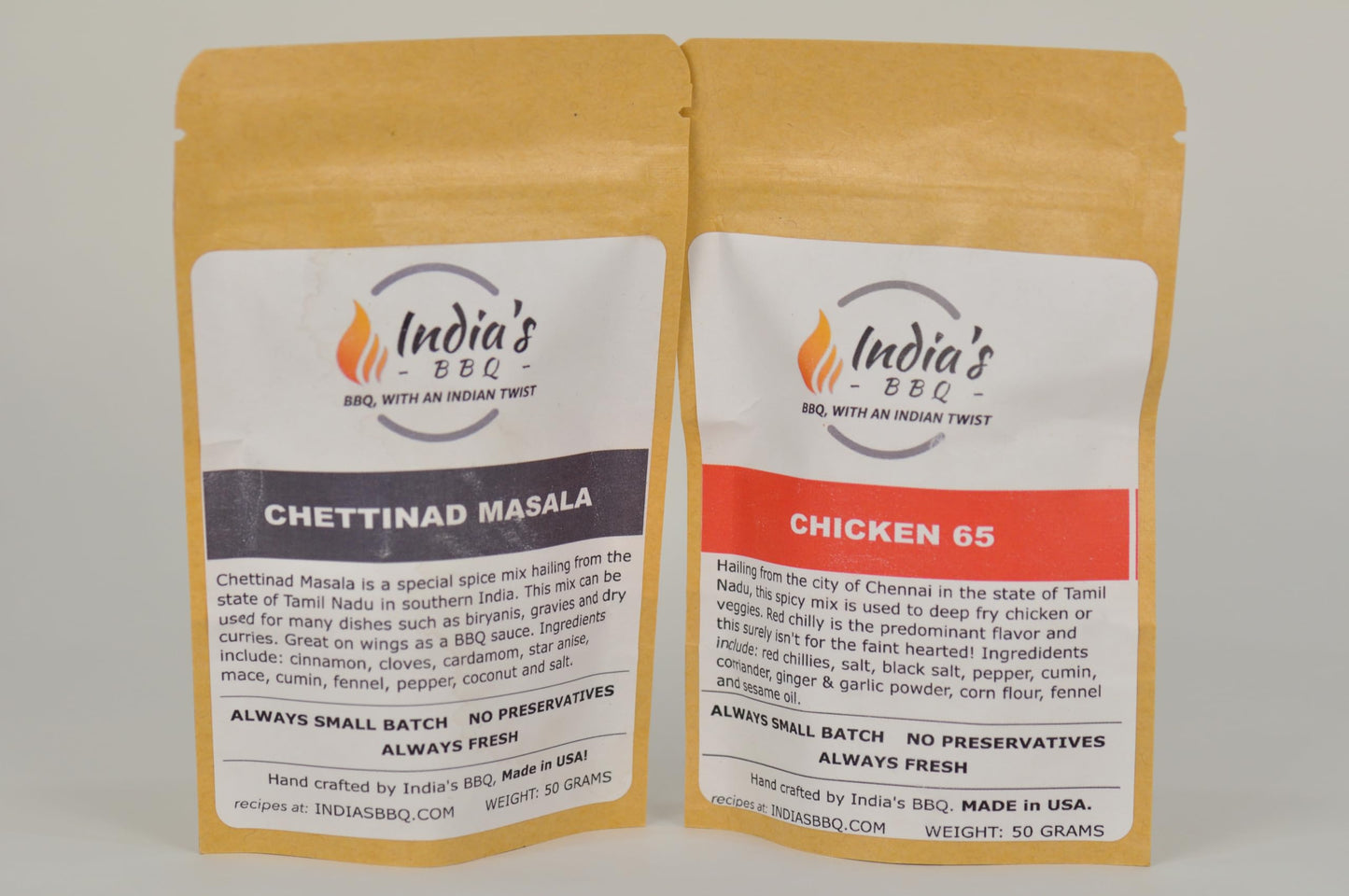 Savor the South | Indias BBQ | 2 Pack | Chicken 65 | Chettinad Masala | BBQ Seasonings | Meat Seasonings | Excellent for Currie