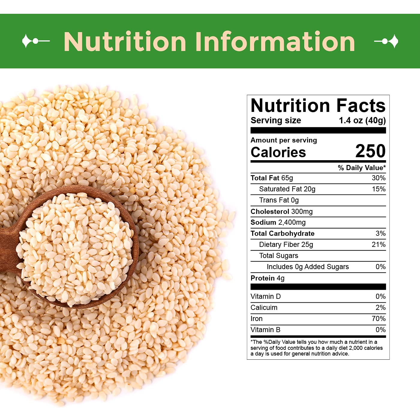 Sincerely Nuts Hulled Sesame Seeds | A Heart Healthy Snack Rich In Fiber, Minerals & Antioxidants | Source Of Plant Based Protein | Gluten Free & Kosher, Bulk 5(Lb) Bag