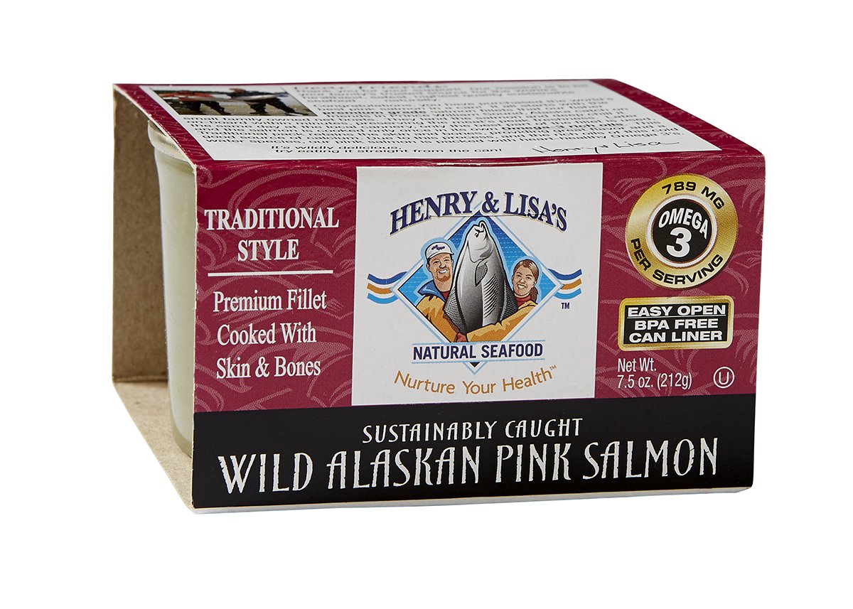 Henry & Lisa's Natural Seafood Traditional Style Wild Alaskan Pink Salmon, 7.5 Ounce (Pack of 12)