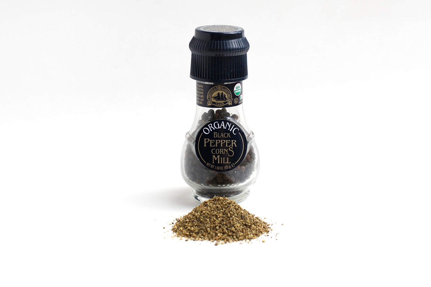 Drogheria & Alimentari Organic Black Peppercorns Mill, 1.59 Oz (Pack Of 6)