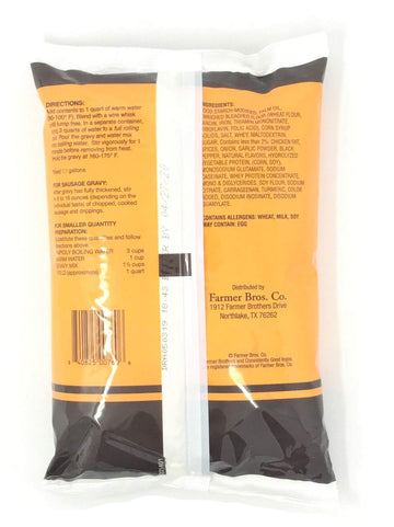 Farmer Brothers Instant Country Gravy Mix, 1.5 lb Bag - Perfect for Quick Meals and Flavorful Dishes