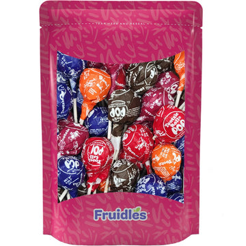 Fruidles Tootsie Giant Pops Lollipops Suckers, Assorted Flavors, Kosher Certified Dairy, Individually Wrapped (8-Pack)