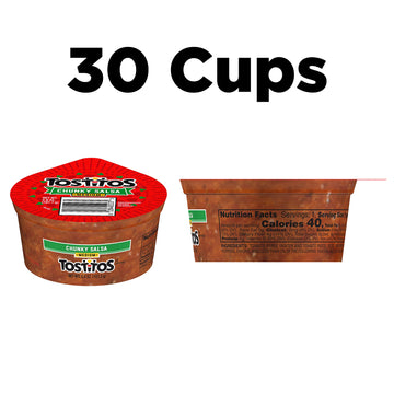 Tostitos Medium Chunky Salsa To Go, 3.8 oz (Pack of 30) - Perfect for Dips & Snacking, Convenient & Portable Packaging