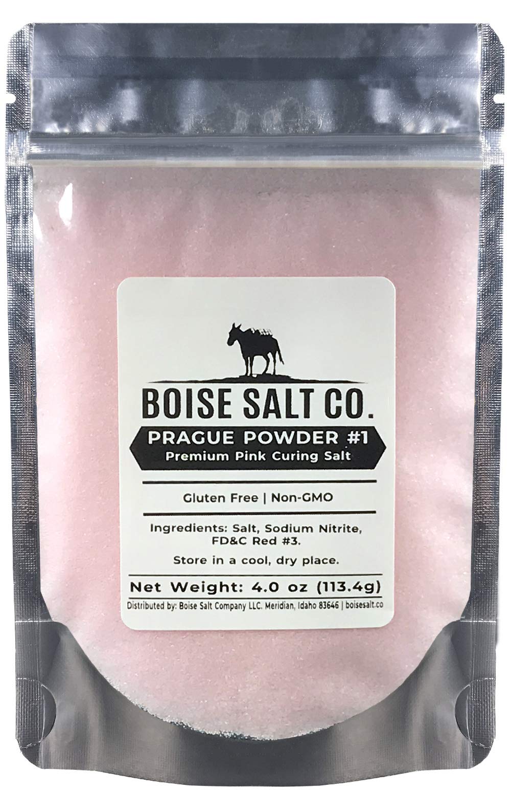 Boise Salt Co. Prague Powder #1 Pink Curing Salt, 4 oz Resealable Pouch