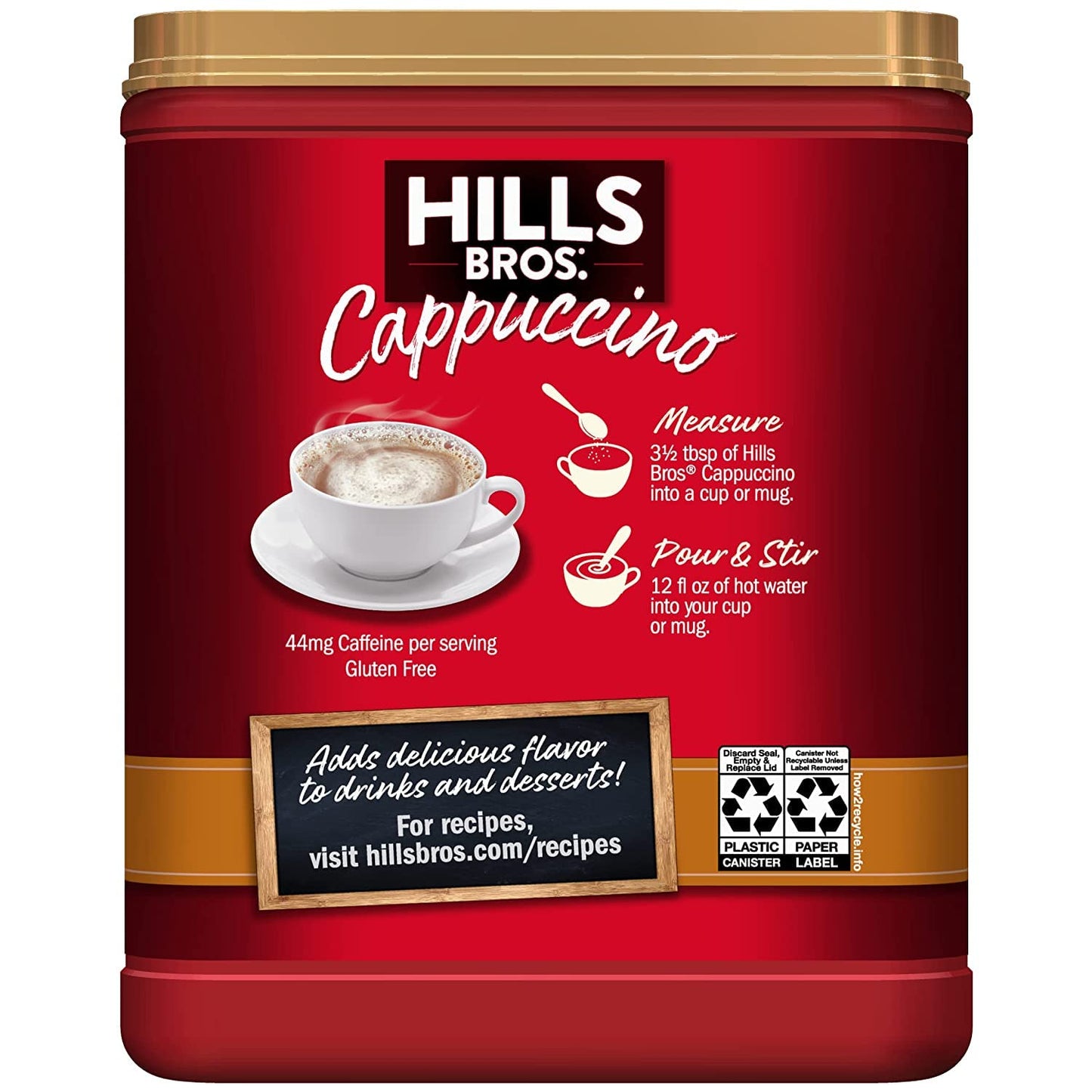 Hills Bros Instant Salted Caramel Cappuccino Mix, 14 Ounce, Easy to Use, Coffeehouse Flavor at Home
