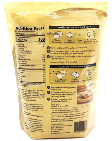 Gluten Free Mama'S: Pancake And Waffle Mix - Light And Fluffy - 32 Oz Bag