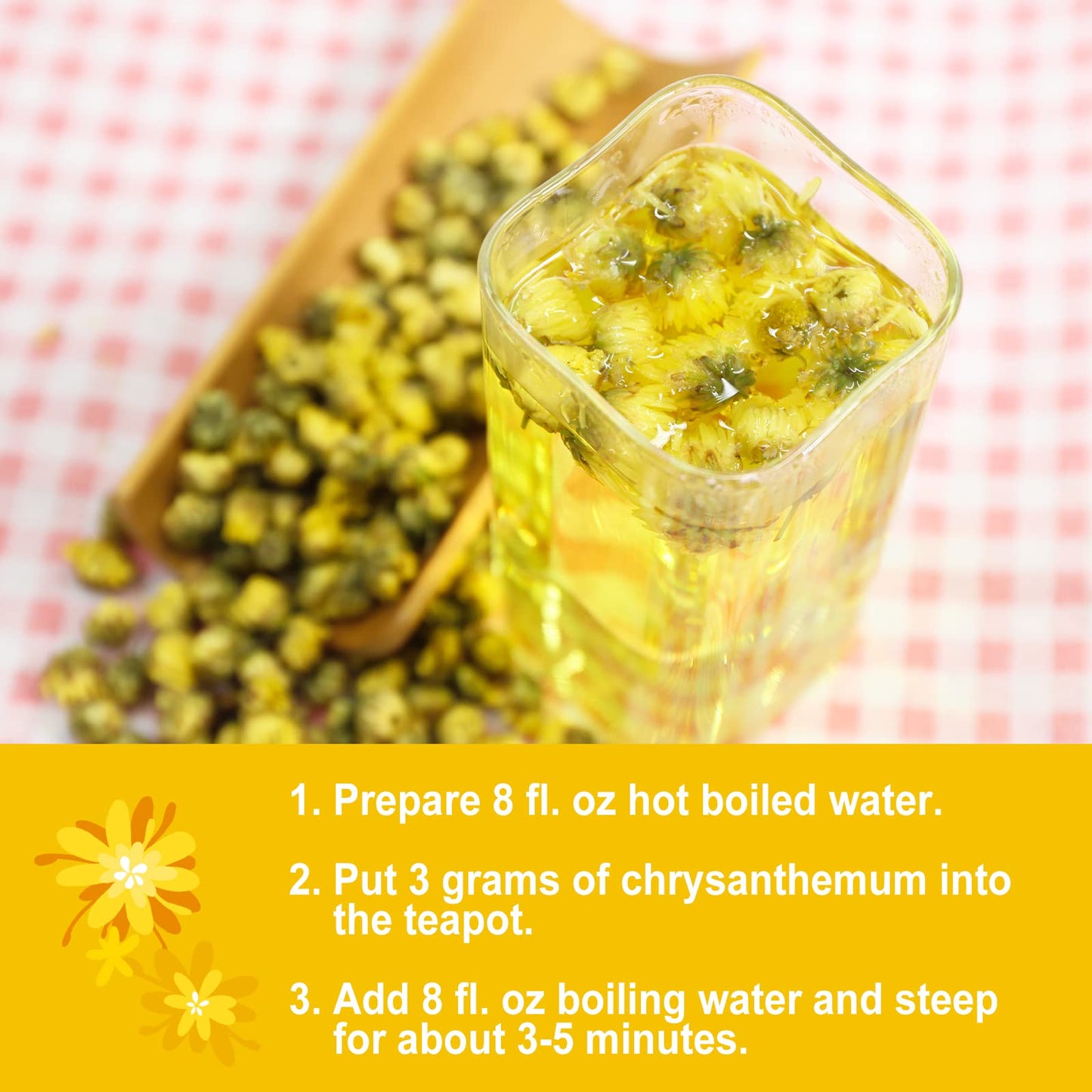 Olvvla Chrysanthemum Tea - 4oz Natural Dried Flowers - Caffeine-free Herbal Tea