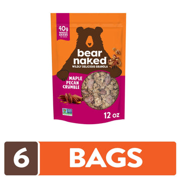 Bear Naked Granola Cereal, Maple Pecan Crumble, Whole Grain Breakfast Snacks, 72 oz (6 Bags)