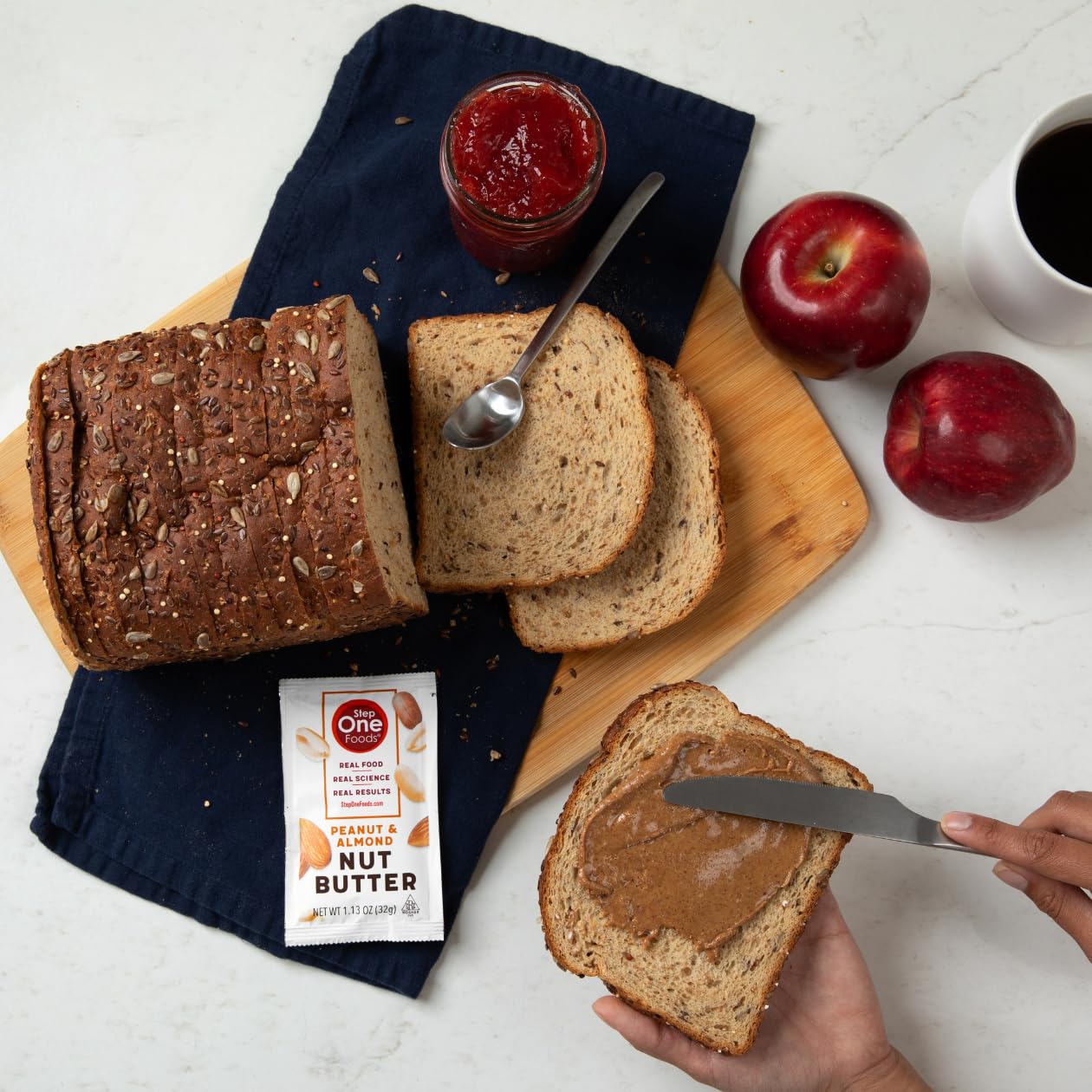 Step One Foods, Peanut & Almond Nut Butter, Spreadable Squeeze Packets, Gluten Free, Non-Gmo, Clinically Proven To Help Lower Ch