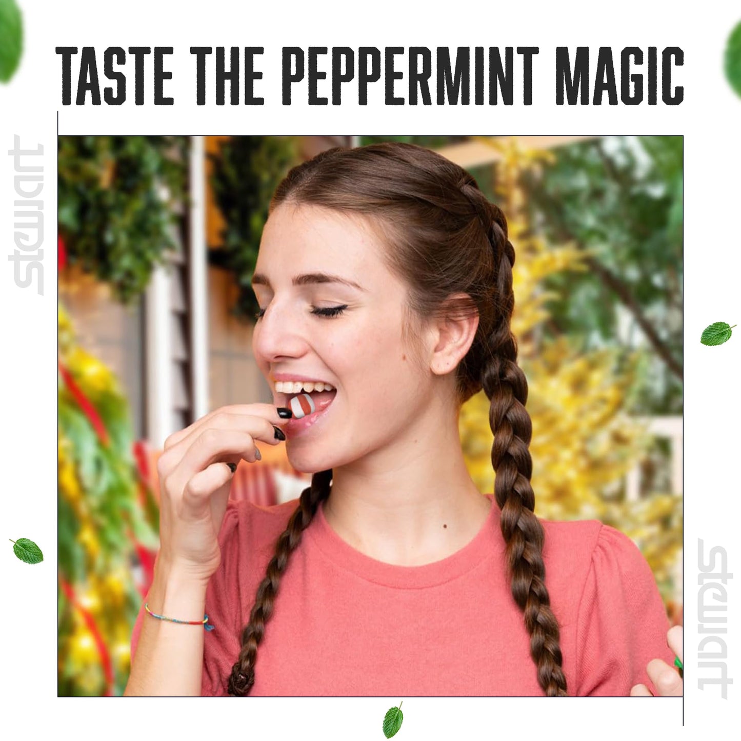 Stewart Old Fashioned Peppermint Candy Puffs | Individually Wrapped Candy | Pure Cane Sugar Candy | Fat-Free, Cholesterol-Free,