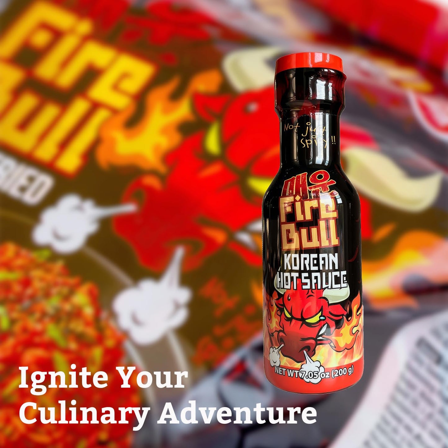 Fire Bull Korean Hot Sauce | Authentic Spicy Stir-Fry Sauce | Versatile Condiment For Noodles, Meats, And More (7.05 Oz Bottle)