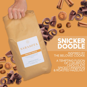 Sarasota Coffee Whole Bean Snickerdoodle Sugar Cookie | Medium Roast Gourmet Flavored Coffee Beans | Low Acid, Mold Free, Specia