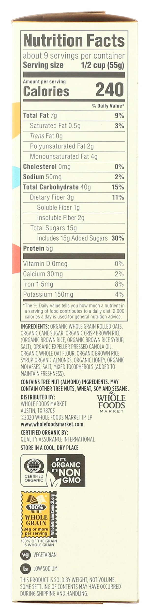 365 by Whole Foods Market, Organic Oat & Honey Granola, 17 Ounce