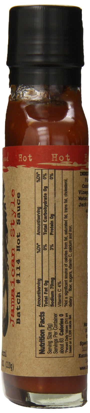 Jamaican Style Hot Sauce - 7Oz Bottle - Made In Usa - All Natural Ingredients, Non-Gmo, Gluten-Free, Sugar-Free, Vegetarian, Ket