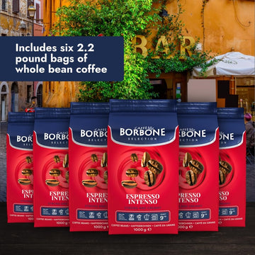 Caffe Borbone Whole Bean Coffee, Espresso Intenso, Medium Roast, Full-Bodied And Strong, Premium Robusta Coffee Beans, Roasted A