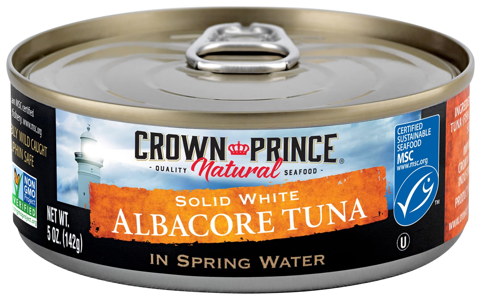 Crown Prince Natural Solid White Albacore Tuna in Spring Water, 5 Ounce Cans (Pack of 12)