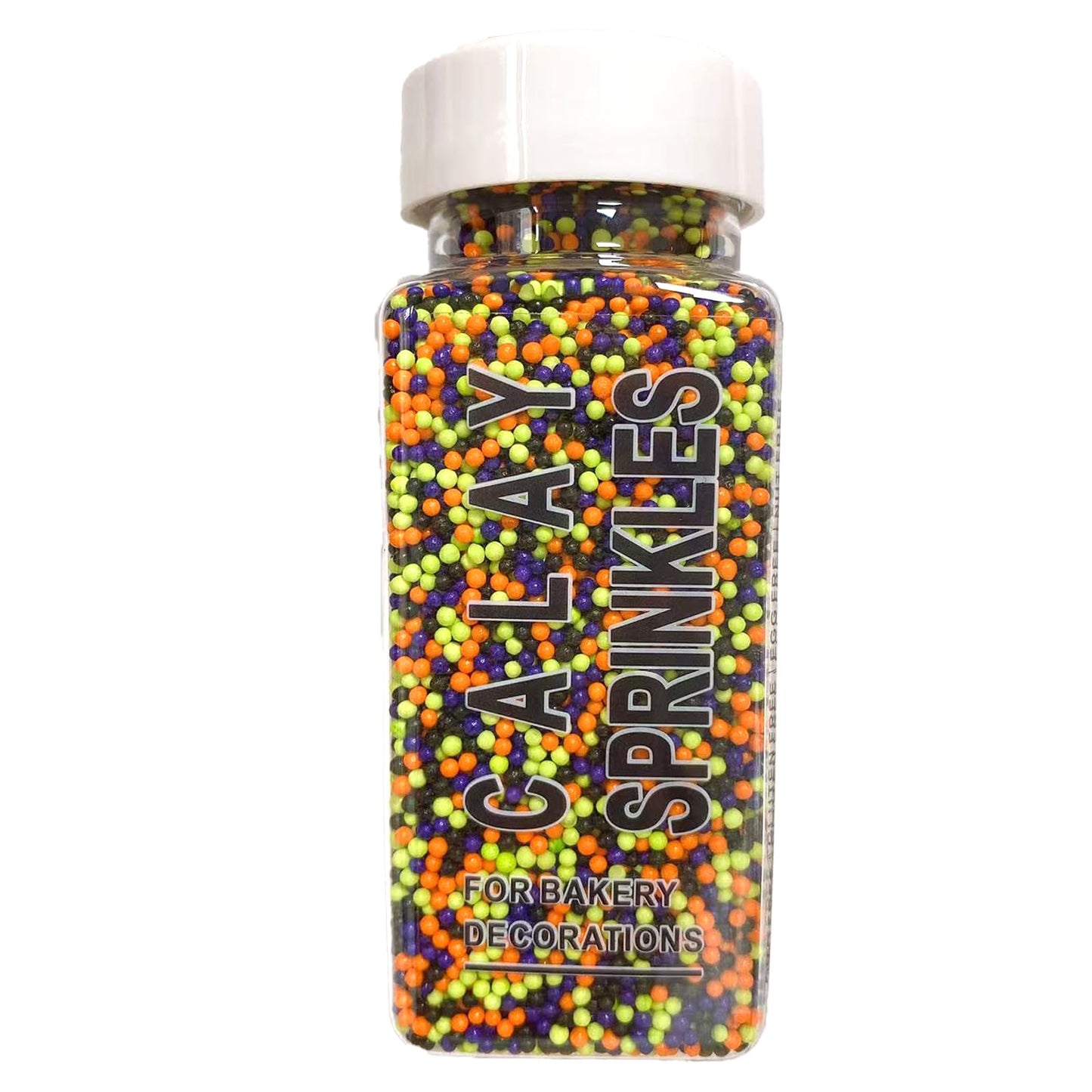 PhilaeEC Halloween Nonpareils Sprinkles, 2mm Mini Pearls for Cake Decoration, Cupcake Toppers, Cookie Baking, Halloween Supplies