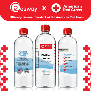 Resway Purified Distilled Water 16.9 fl. oz. | Multi-Use | 12 Pack