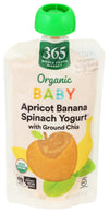 365 By Whole Foods Market, Organic Baby Food, Apricot Banana Spinach Yogurt With Ground Chia, 4 Ounce