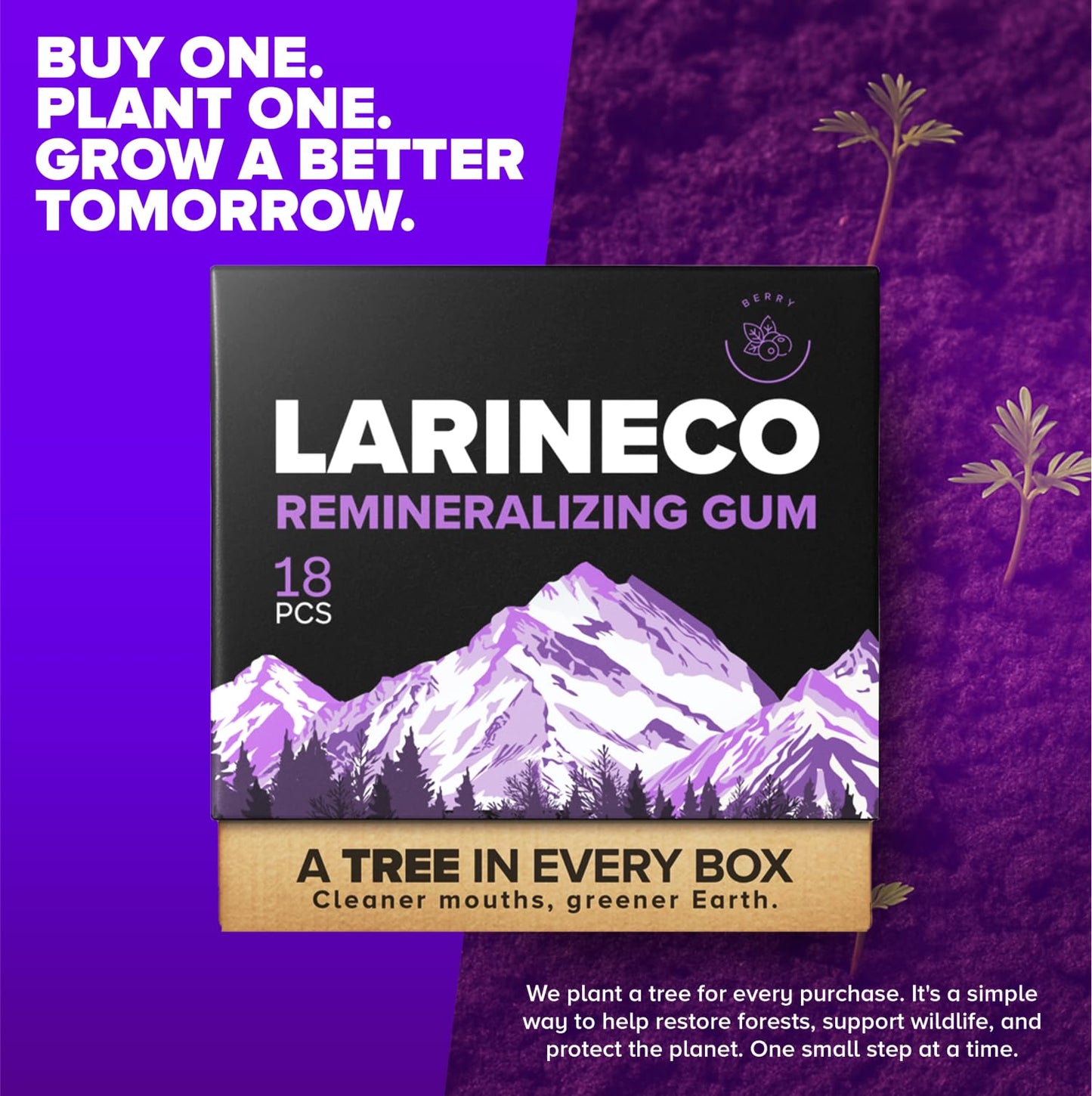 Larineco Sugar-Free Cinnamon Gum with Nano Hydroxyapatite & Xylitol – 36 Pieces (18 Count, Pack of 2) – Natural, Plastic-Free, Dye-Free