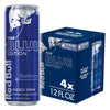 Red Bull Energy Drink Blue Edition, Blueberry Flavor, 114mg Caffeine, 12 Fl Oz, Pack of 4 Cans