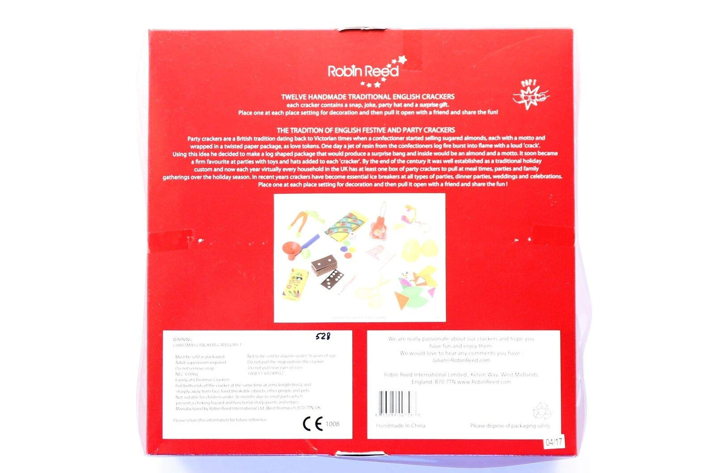 Bundle of 12 Bows & Berries Holiday Crackers by Robin Reed