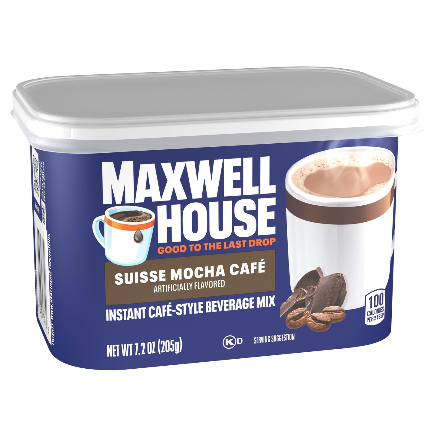 Maxwell House Instant Cafe-Style Beverage Mix, Easy to Prepare, 1 Canister, for Quick Morning Coffee or Afternoon Treat, Suisse