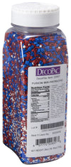 Decopac Patriotic Fusion Mix Candy Sprinkles, 26Oz, Fancy Sprinkles In Handheld Container, Edible Sprinkles For Celebration Cakes, Cupcakes, Cookies And Donuts