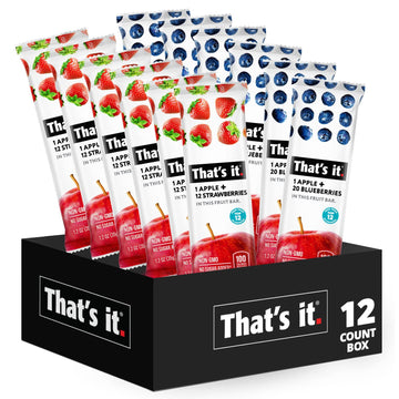 That'S It. Fruit Bars 12 Variety Pack 100% Natural Real Fruit Bar, High Fiber Vegan, Gluten Free, Paleo, Non-Gmo, No Sugar (6 St