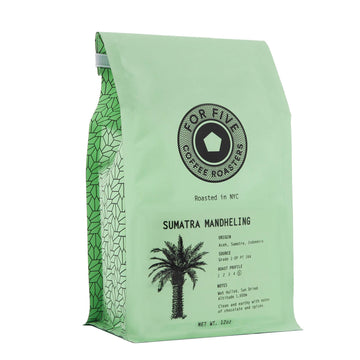 For Five Coffee Roasters - Roasted In Nyc - Sumatra Mandheling Dark Roast (Origin: Aceh, Sumatra, Indonesia), Whole Bean 12Oz