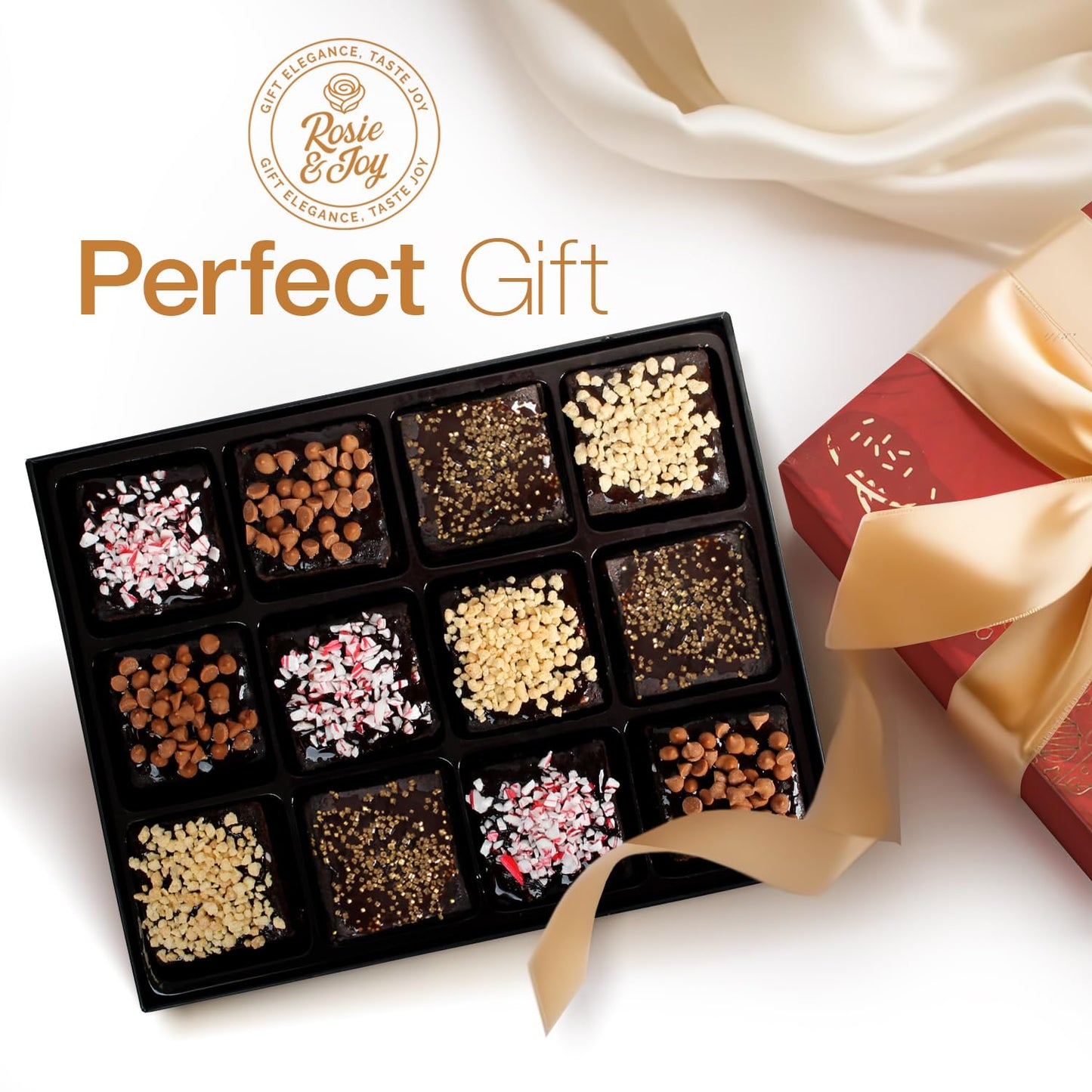 Gourmet Brownie Gift Box – 12 Assorted Rich, Chocolate Brownies Handcrafted For Freshness – Gift Basket, Holiday Gift Baskets For Women, Coworkers, Friends, Family - Made In Usa