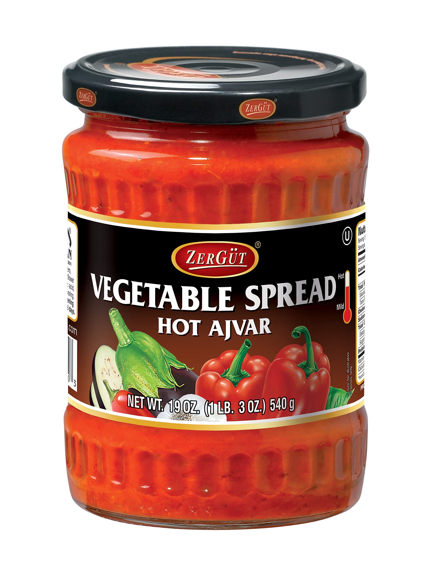 Zergut Ajvar, Hot, 19 Ounce