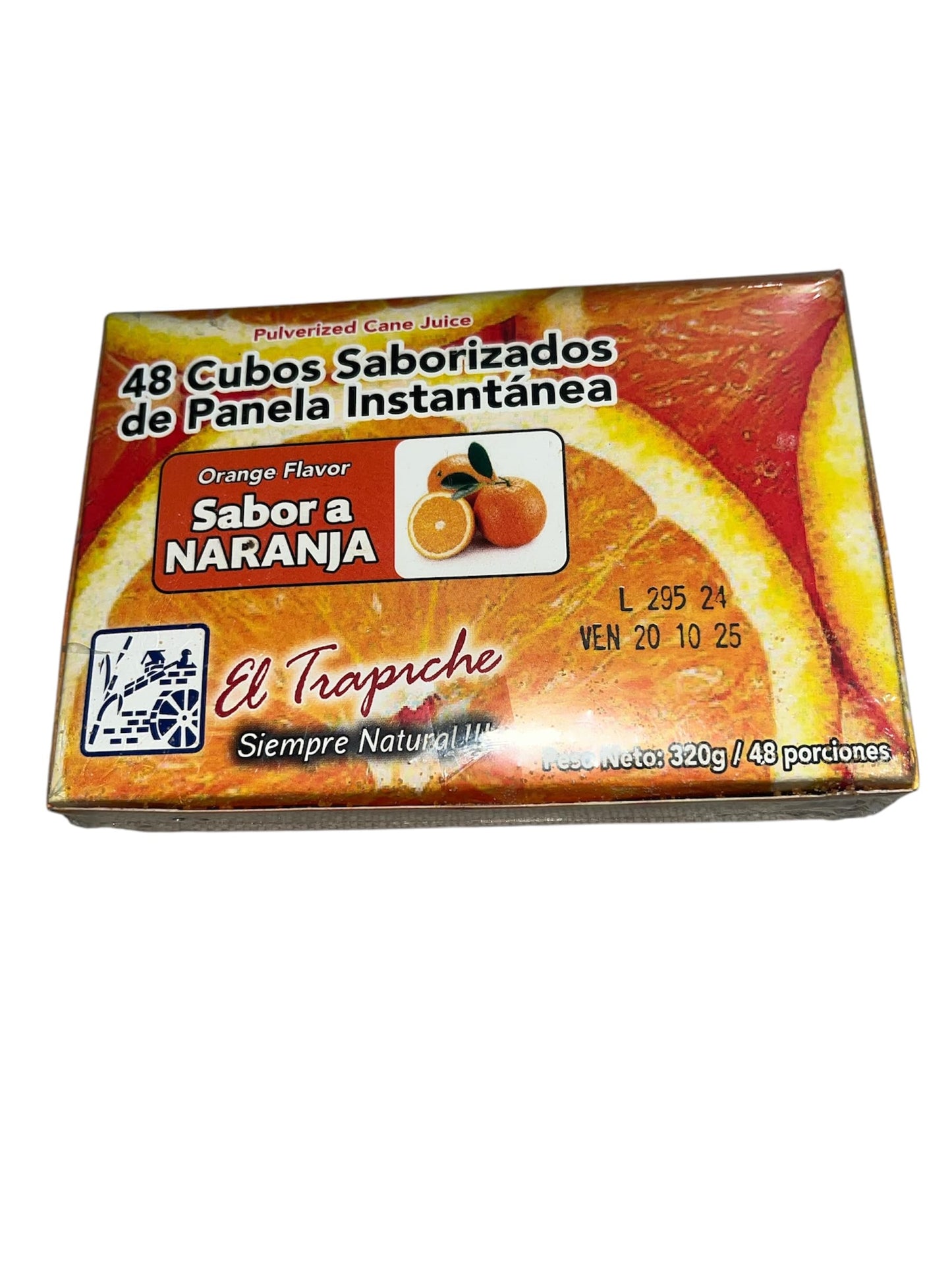 PANELA en cubos Instant nea saborizada 48 cubos peso neto 320g para tomar en forma de TE, importada de Colombia (NARANJA)