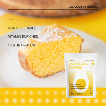 Orgfun Whole Eggs Powder, Just One Ingredient, Pasteurized Made In Usa Great For Baking , 8.82 Oz
