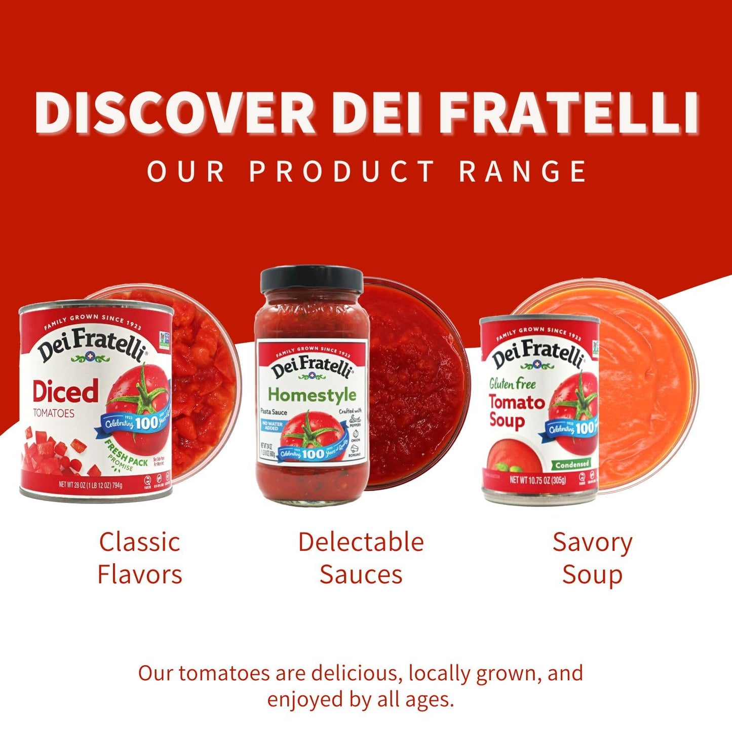 Dei Fratelli Italian Sauce (28 oz. Cans, 6 pack) - Vine-Ripened - No Water Added, Not from Paste - Non GMO, Gluten-Free - Fifth-