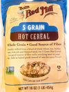 Bob's Red Mill 5 Grain Rolled Hot Cereal, 16 Oz (Pack of 4)