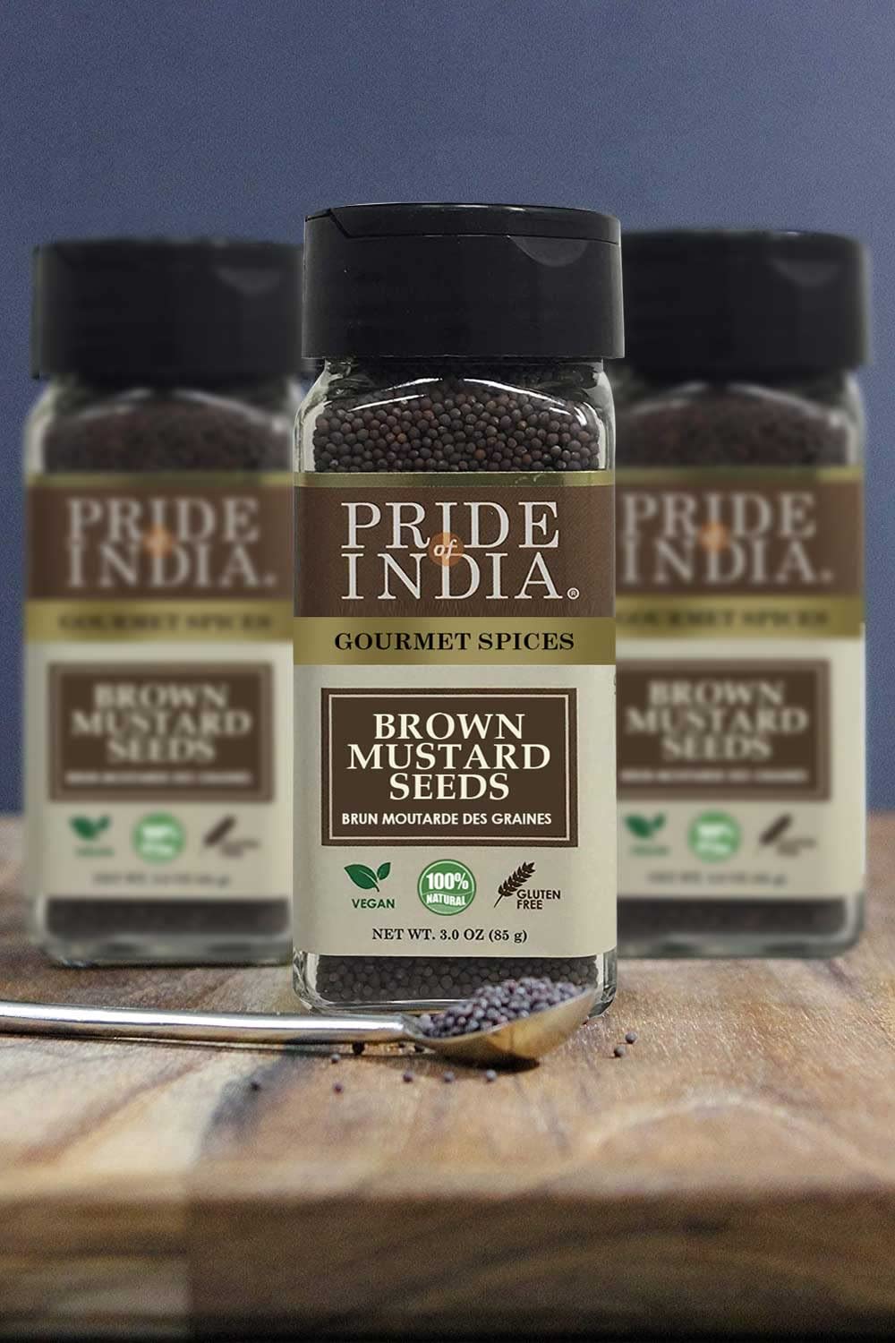 Pride of India - Brown Mustard Seed Whole - Gourmet Indian Spice - Hot & Spicy Flavor - Ideal seasoning for sauces/dips/spice bl