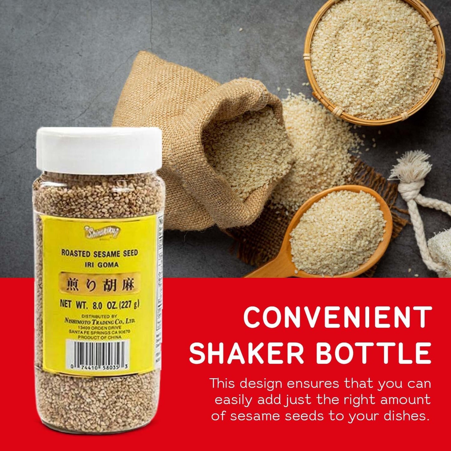 Shirakiku Roasted Sesame Seeds (IRI GOMA) | Perfect for Salad, Sushi, and Noodles Topping | Toasted Sesame Seeds with an Enticin