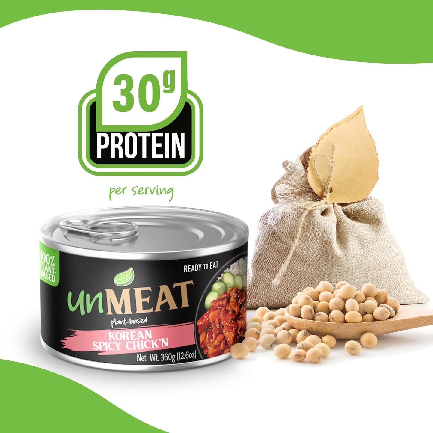 Unmeat Plant Based Meat | Easy To Prepare Plant Based Protein | Vegan Meat With Less Calories, Korean-Flavored Spicy Chicken, 12