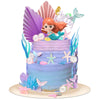 25 Pcs Mermaid Under The Sea Cake Toppers Kit With Little Resin 3D Mermaid Seaweed Palm Leaves Bubble Starfish Shell Mermaid Tai