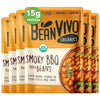 BeanVIVO (Pack of 6) Organics 15g Plant based Protein BBQ Pinto Beans - Good Source of Fiber - Nutritious & Microwave Meals - Gl