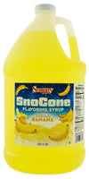 SNAPPY Sno Cone Syrup, 1 Gallon, Banana Flavor, Ready to Use, 12 Flavor Options, Model 33308GA