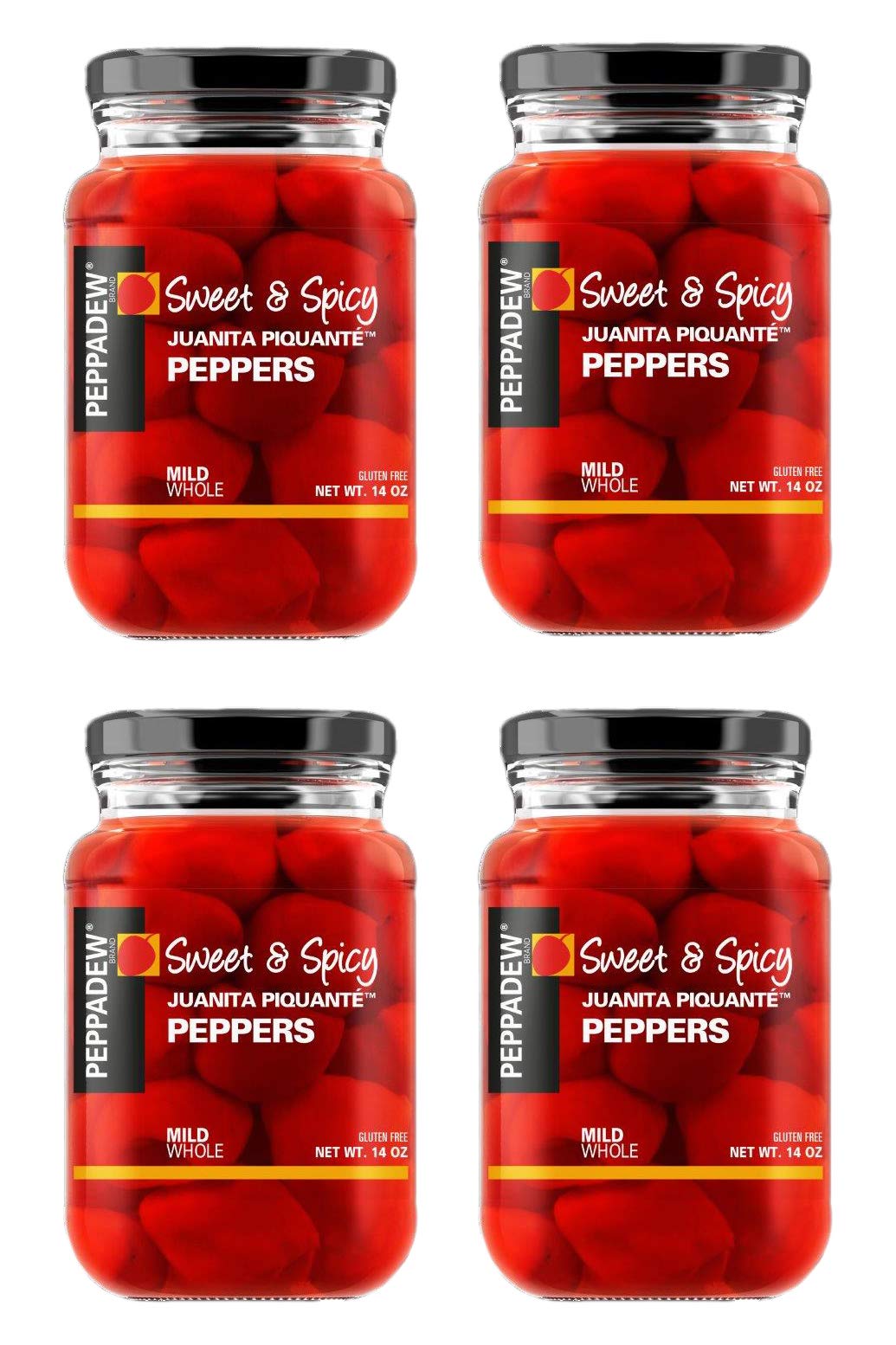 PEPPADEW Sweet Piquant Peppers, 14 Ounce (Pack of 4)