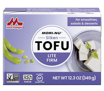 Mori-Nu Silken Tofu Lite Firm | Velvety Smooth And Creamy | Low Fat, Gluten-Free, Dairy-Free, Vegan, Made With Non-Gmo Soybeans, Ksa Kosher Parve | Shelf-Stable | Provides Protein | 12.3 Oz X 6 Packs
