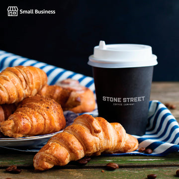 Stone Street Flavored Ground Coffee, Vanilla Hazelnut, Freshly Roasted, 100% Colombian Arabica, Gourmet Coffee, Medium Roast, 1