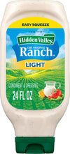 Hidden Valley Light Ranch Condiment and Dressing, Easy Squeeze Bottle, 24 Fl Oz (Package May Vary)