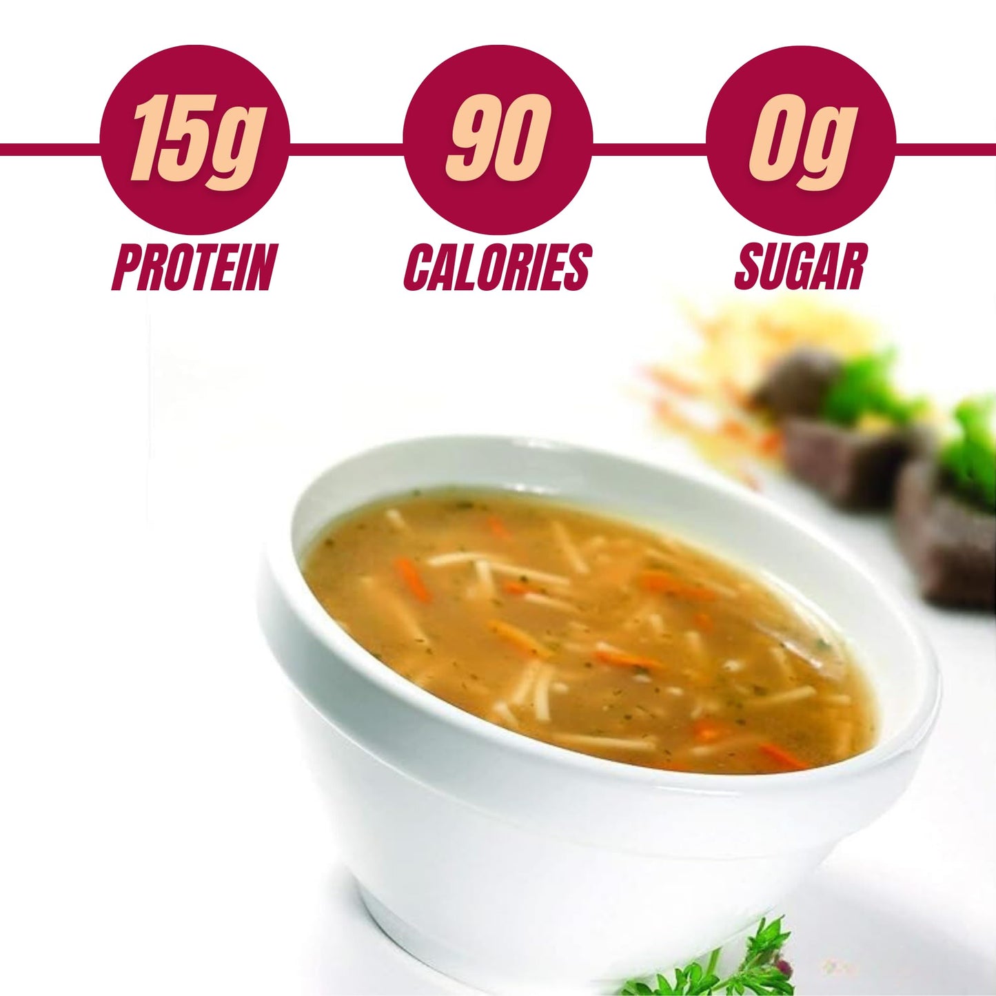 Protidiet High Protein Beef Vegetable Soup Mix, Low Calorie, No Fat, Sugar-Free, Quick And Easy-To-Prepare Satisfying Meal Replacement Protein Powder Soup Mix With Collagen- 7 Soup Mix Pouches Per Box