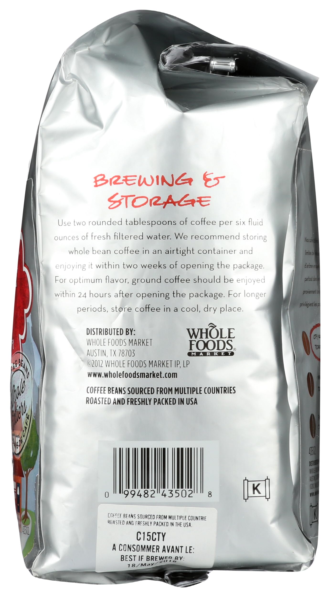 365 by Whole Foods Market, Hometown Blend Whole Bean Coffee, Medium-Light Roast, 24 Ounce