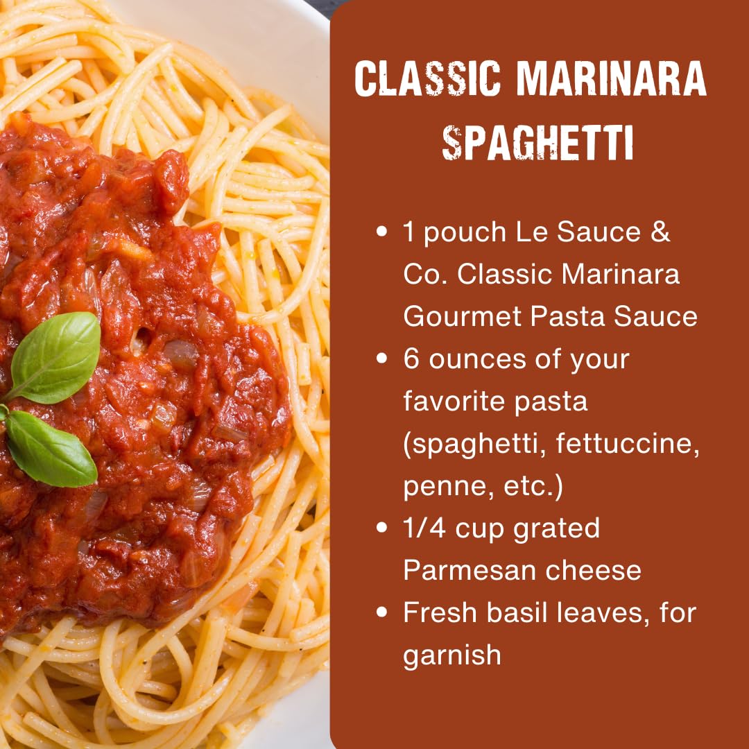 Le Sauce & Co. Classic Marinara Pasta Sauce, Imported Italian San Marzano Tomatoes, 8.8 OZ, 2-Pack